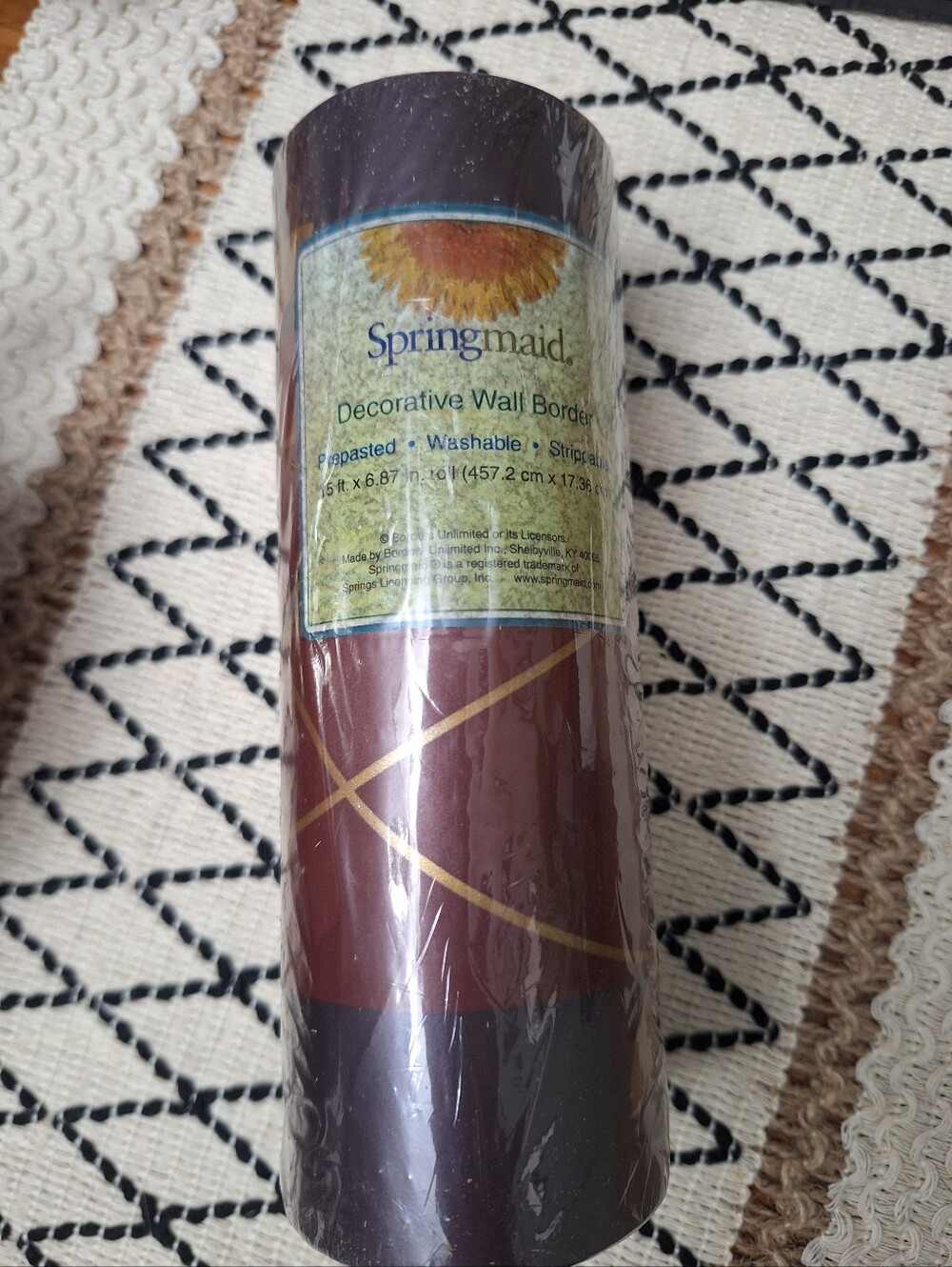 Vintage 90's Springmaid Decorative Wallpaper Border Kashan Burgundy Gold Mauve
